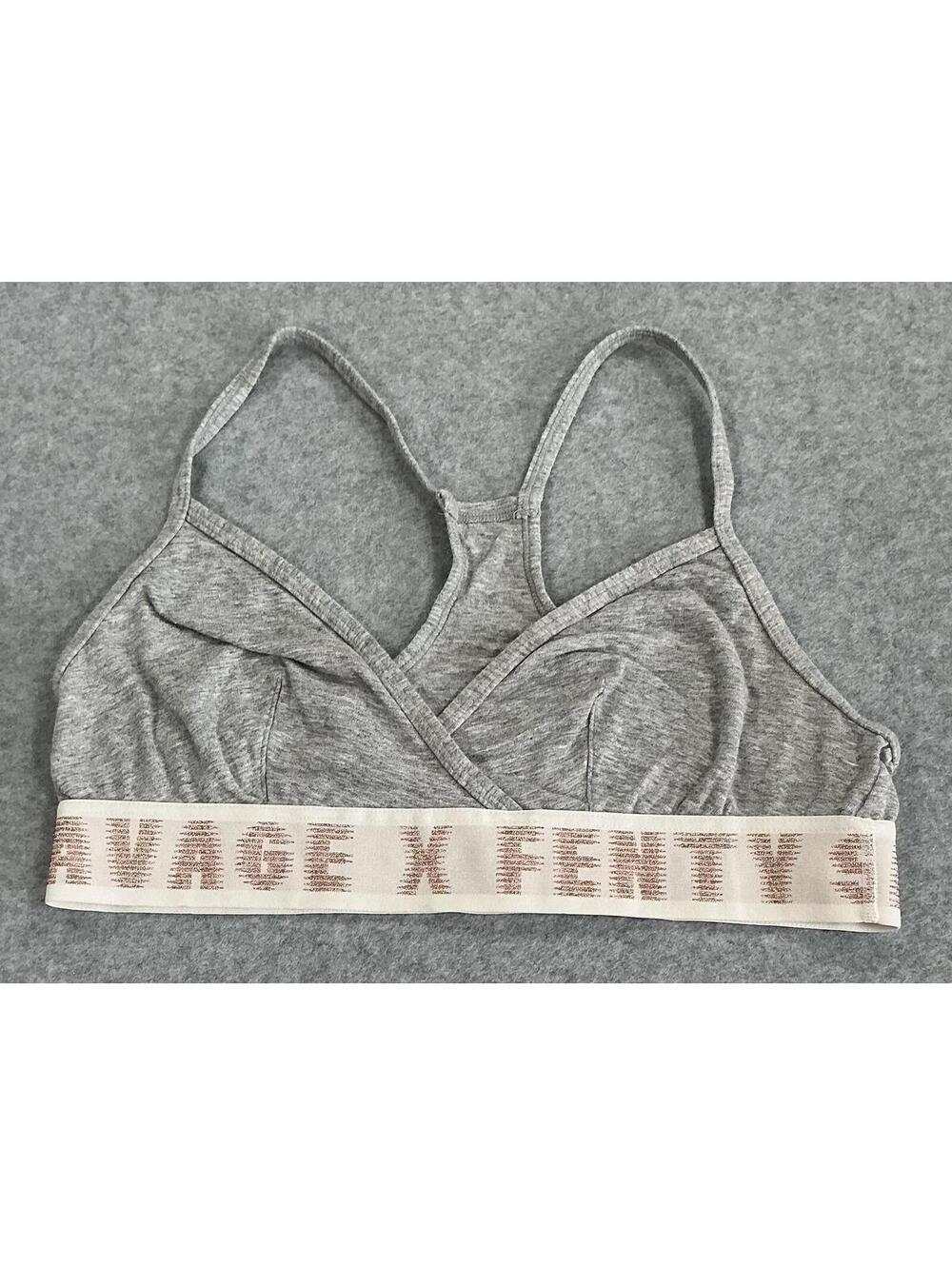 Savage X‎ Fenty Gray Bralette Racerback Wireless Bra Large